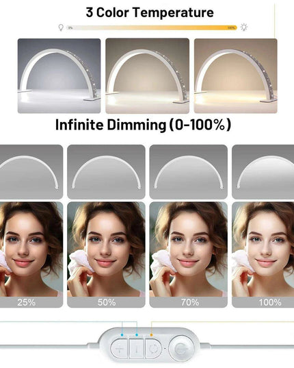 Sleek Half-Moon LED Nail Lamp with Customizable Brightness and Glamorous Rhinestone Design for Salon Professionals