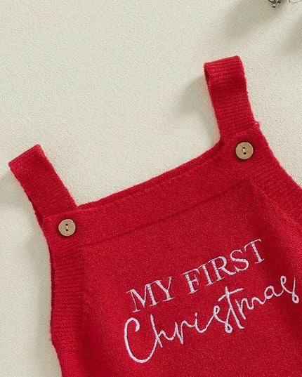 Newborn Baby Girl Ruffle Sleeve Knit Bodysuit with Letter Print for 0-18 Months