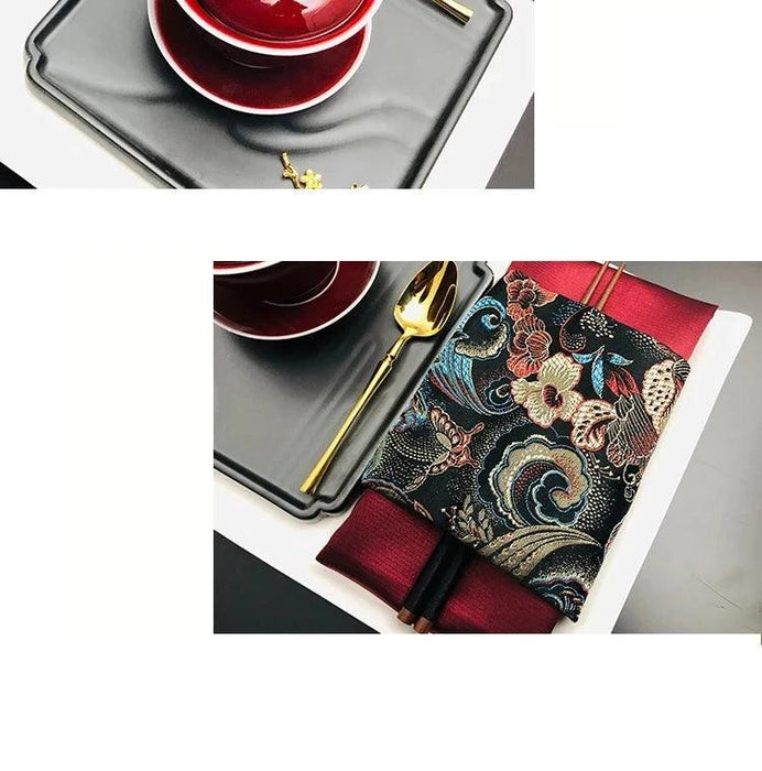 Luxury Botanical Porcelain Dining Set for Elegant Occasions