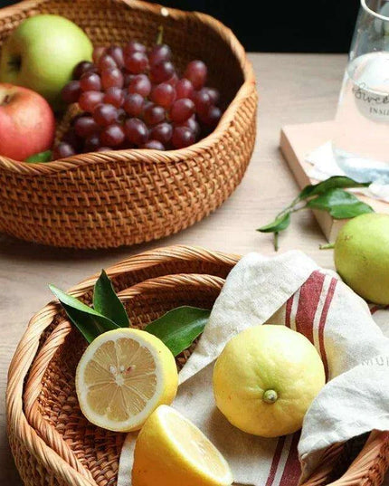 Natural Rattan Wicker Basket for Stylish Storage and Outdoor Picnics