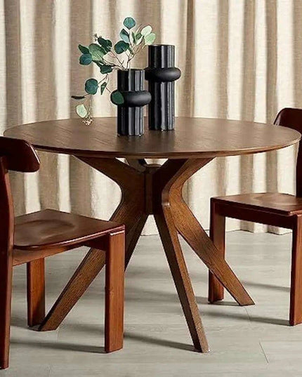 Chic Walnut Round Dining Table from SAFAVIEH Home Couture Collection