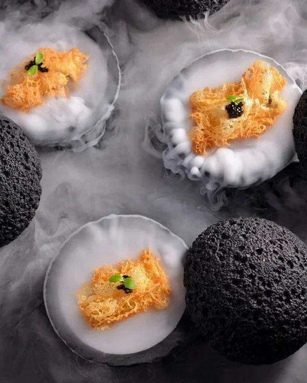 Exquisite Smoked Black Volcanic Stone Bowl Set for Gourmet Enthusiasts