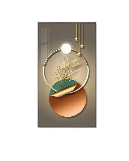 Golden Elegance: Captivating Abstract Geometric Canvas Art for Stylish Interiors