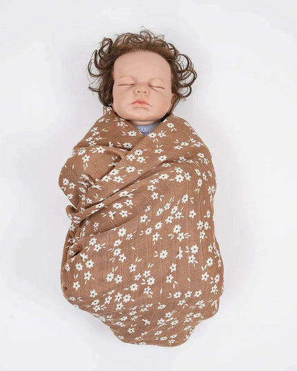 Eco-Friendly Bamboo Cotton Muslin Baby Swaddle and Wrap Set