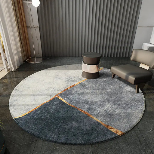 Elegant Plush Polyester Round Rug for a Luxurious Home Setting