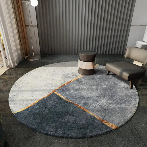 Luxurious Round Plush Polyester Area Rug for Sophisticated Home Decor