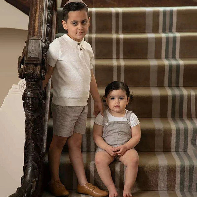 Girls' Chic Dress, Boys' Stylish Shorts, and Adorable Baby Rompers