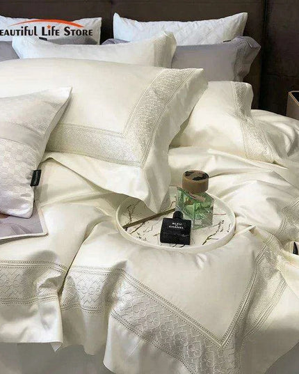 Opulent 1000TC Egyptian Cotton Embroidered Bedding Collection - King & Queen Sizes with Silken Soft Comfort