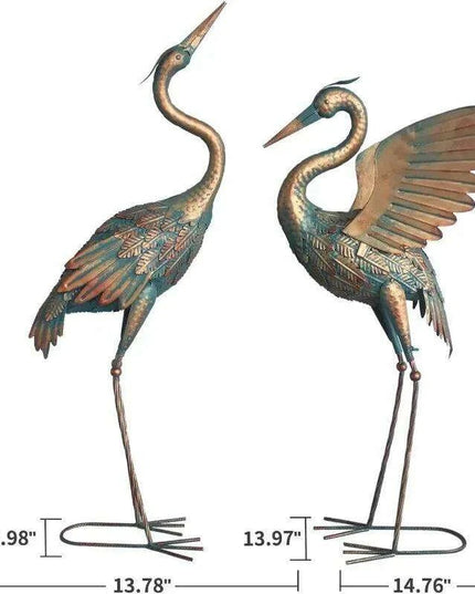 Majestic Bronze Crane Garden Sculpture for Timeless Outdoor Elegance - Transform Your Landscape