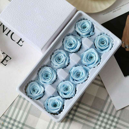 Eternal Blooms: Luxurious 10-Piece Preserved Rose Heads Collection