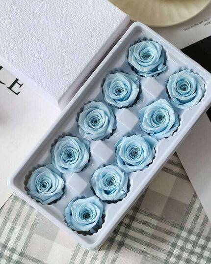 Eternal Blooms: Luxurious 10-Piece Preserved Rose Heads Collection