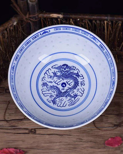 Exquisite Vintage Dragon Ceramic Bowl Collection – Elegant Dinnerware for Ramen and Rice