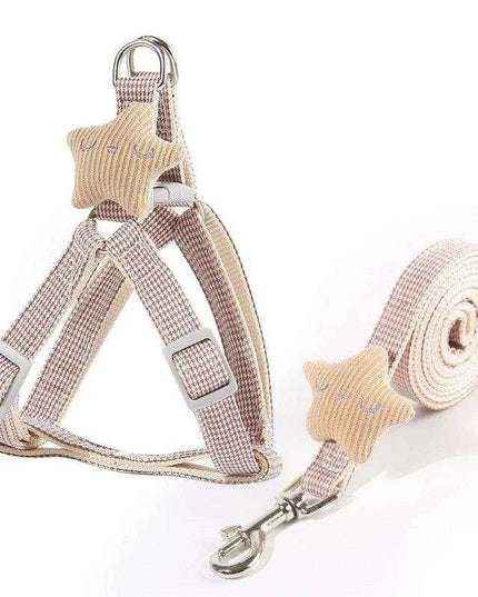 Adorable Starfish-Themed Adjustable Harness and Leash Set for Small Pets