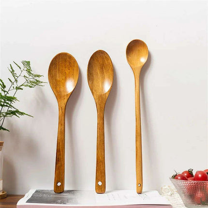 Elegant Japanese Wooden Serving Spoons Set