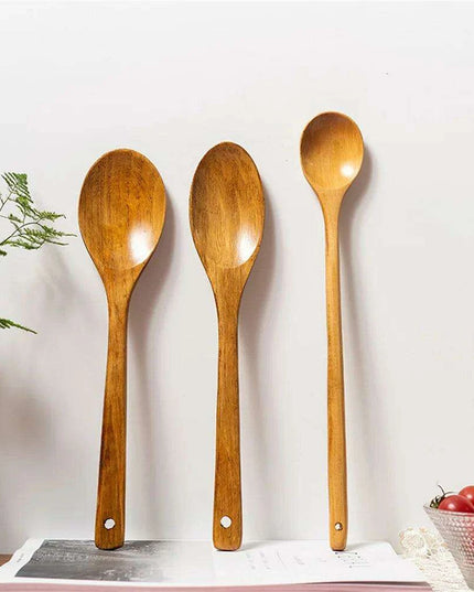 Elegant Japanese Wooden Serving Spoons Set