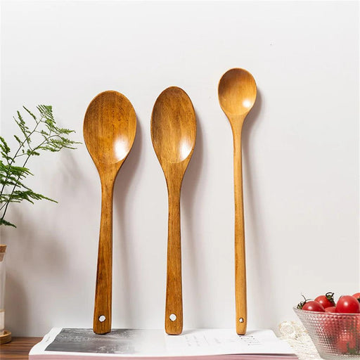 Elegant Japanese Wooden Serving Spoons Set
