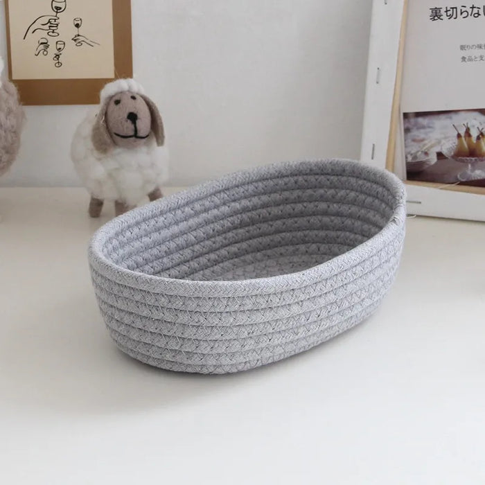 Chic Nordic Cotton Rope Woven Baskets - Multi-functional Desktop Storage Solution