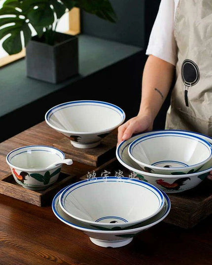 Set of 10 Luxurious Unbreakable Porcelain Noodle Bowls: Elevate Your Dining Experience