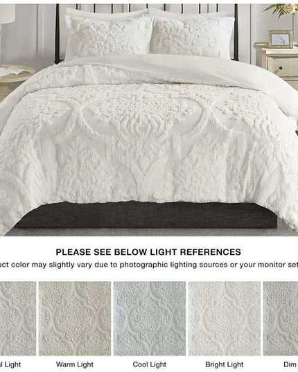 Viola Chenille Shabby Chic Bedding Set with Coordinated Shams - Elegant Comfort Collection