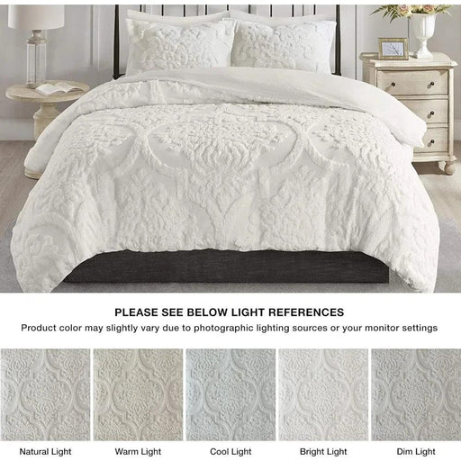Viola Chenille Shabby Chic Bedding Set with Coordinated Shams - Elegant Comfort Collection