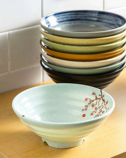 Sophisticated Japanese Melamine Noodle Bowl - Stylish Faux Porcelain Dining Set