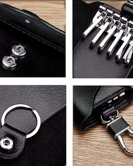 Sophisticated Leather Key Organizer and Wallet Combo
