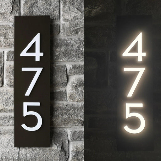 Customizable LED Address Plaque - Elegant Illuminated House Number Sign