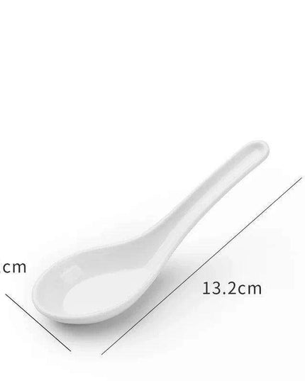 Sophisticated Black Melamine Serving Spoon with Elegant Japanese Porcelain Motif