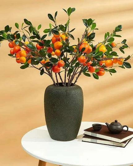 Vibrant Artificial Orange Blossom Branch for Enchanting Home and Garden Aesthetics