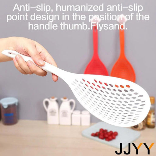 Oversized Slotted Cooking Strainer Spoon - Essential Tool for Effortless Draining and Cooking