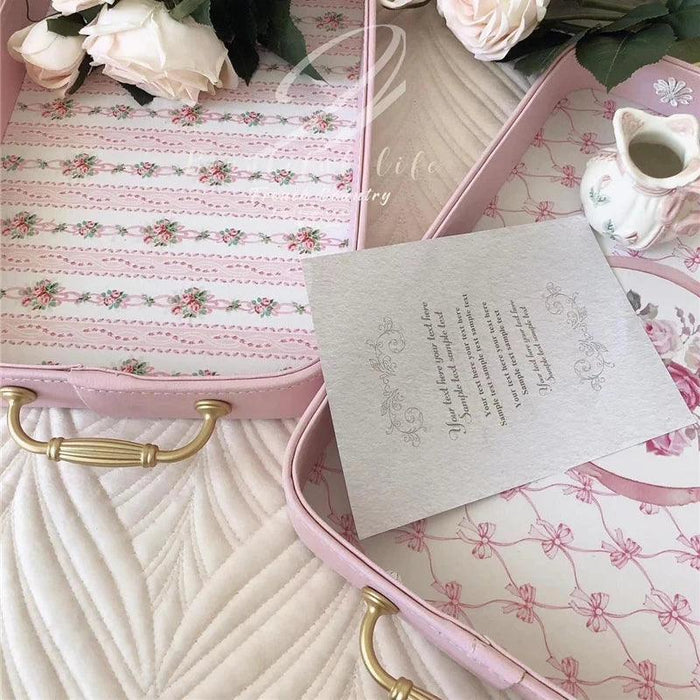 Sophisticated Blush and Gold Serving Tray - Elegant Home Accent