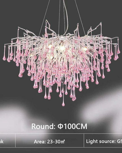 Enchanting Pink Crystal Chandelier