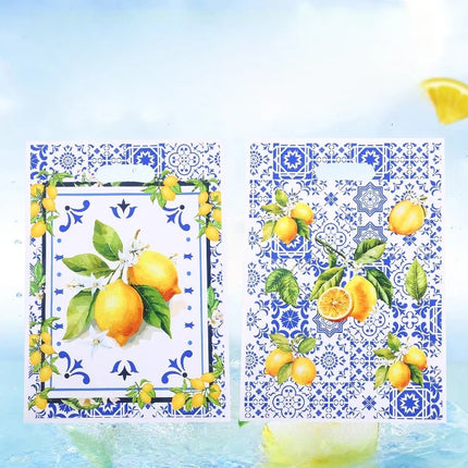 Blue & White Porcelain Lemon Party Supplies | 50-Piece Set