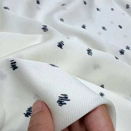 22 Momme Satin Silk Fabric — Irregular Dot, 140 cm Wide, Per 0.5 m