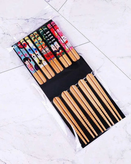 5 Pairs of Non-Slip Japanese Bamboo Chopsticks