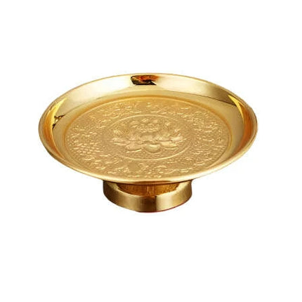 Elegant Lotus Metal Offering Dish for Spiritual Serenity and Home Decor