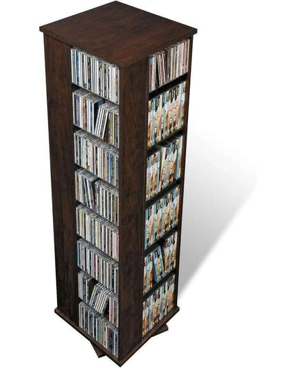 Elegant Espresso 4-Sided Rotating Storage Tower