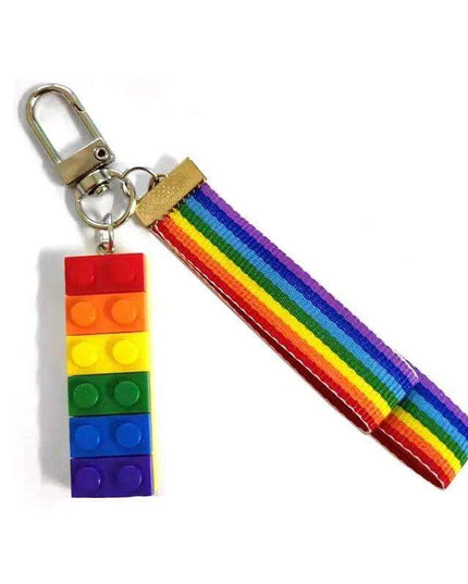 Prideful Spectrum Brick Keychain - Colorful Accessory for LGBTQ+ Celebration