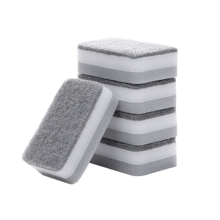 Dual-Layer Kitchen Scrub Sponges - Heavy-Duty Cleaning Solution (5 Pack)