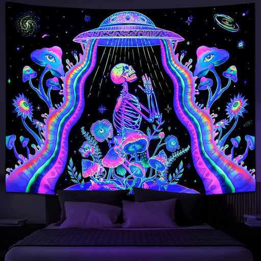 Astronomical UV Glow Tapestry for Creative Home Decor