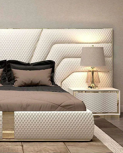 Elegant Customizable Leather King Bed Frame - Modern Luxury Design