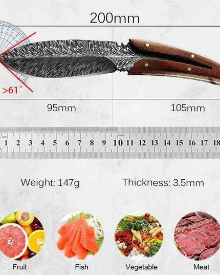 All-Purpose Carbon Steel Knife for Kitchen and Outdoor Use