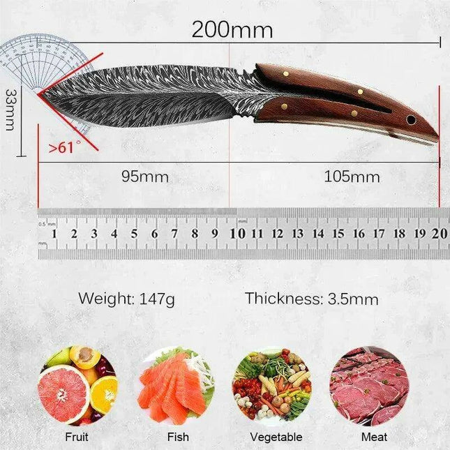 All-Purpose Carbon Steel Knife for Kitchen and Outdoor Use