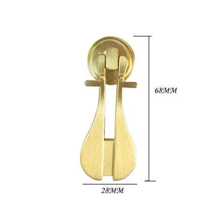 Lute-Shape Brass Cabinet Handle — Single Hole Pull for Drawers, Wardrobes & Bookcases