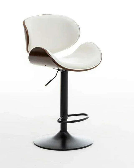 Chic Adjustable Genuine Leather Bar Stool - Stylish Modern Comfort Solution