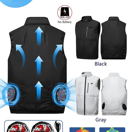 Shop1105581259 Men's Multi-Pocket Air Cooling Vest with Dual Fans