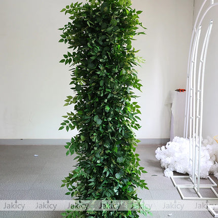 Artificial Flower Row Green Plant Leaf Wreath Table Flowers Strip Runn