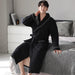 Plush Men's Tartan Kimono Robe - Soft Cotton Loungewear for Autumn & Winter Style, Breathable & Cozy