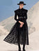 Chic Black Coat and Tulle Skirt Set with Floral Detail for Women - Fall 2024 Collection 13DB1739