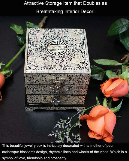 Chic Mother of Pearl Dual-Drawer Jewelry Storage Box - A Treasured Gift for Her Delights
